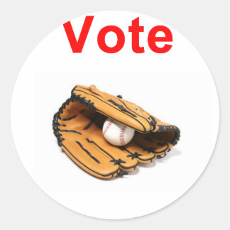 Baseball mitt romney 2012 classic round sticker