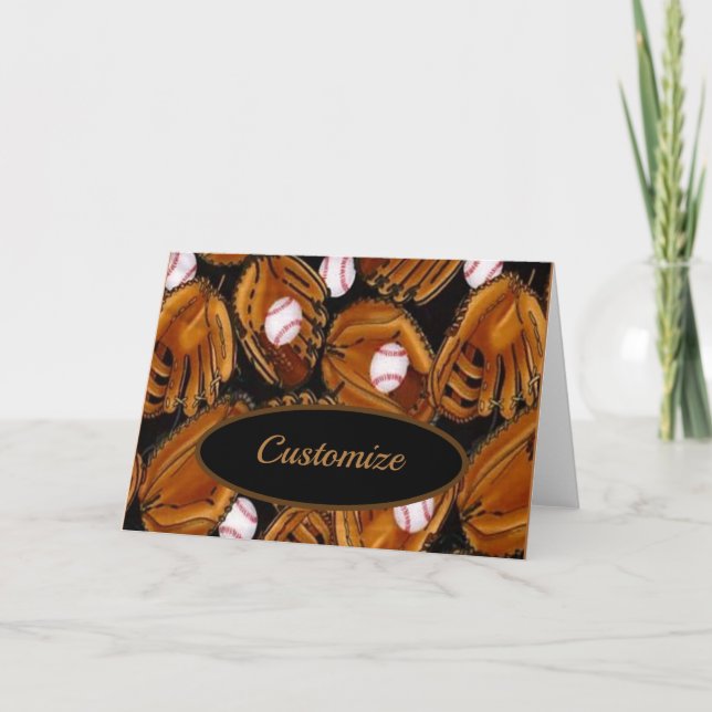 Baseball Mitts Blank Card (Front)