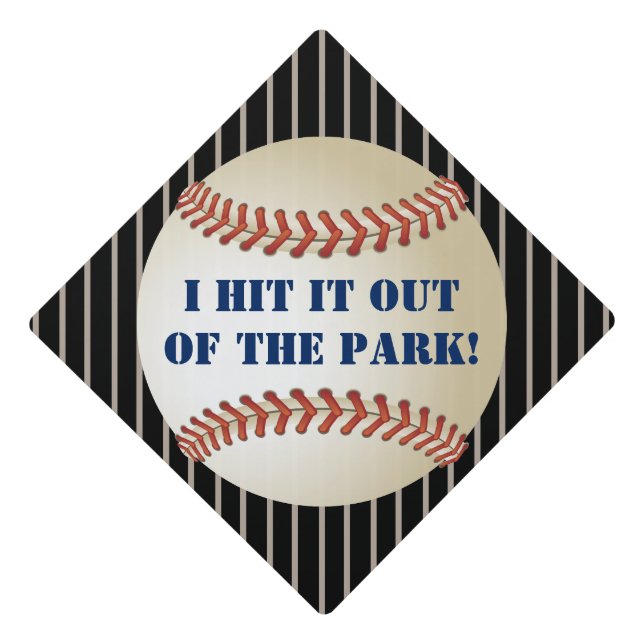 Baseball Modern Graduation Hat Sign (Front)