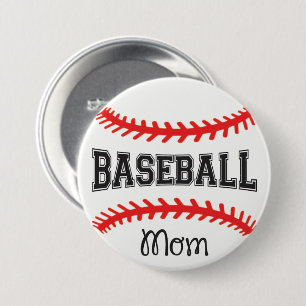 Baseball Mom 3” Round Button