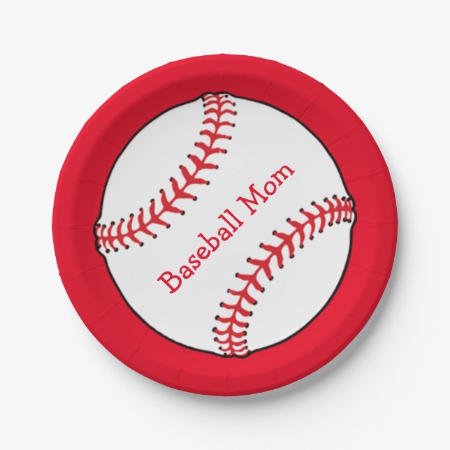 Baseball Mom 7 Inch Paper Plate (Front)