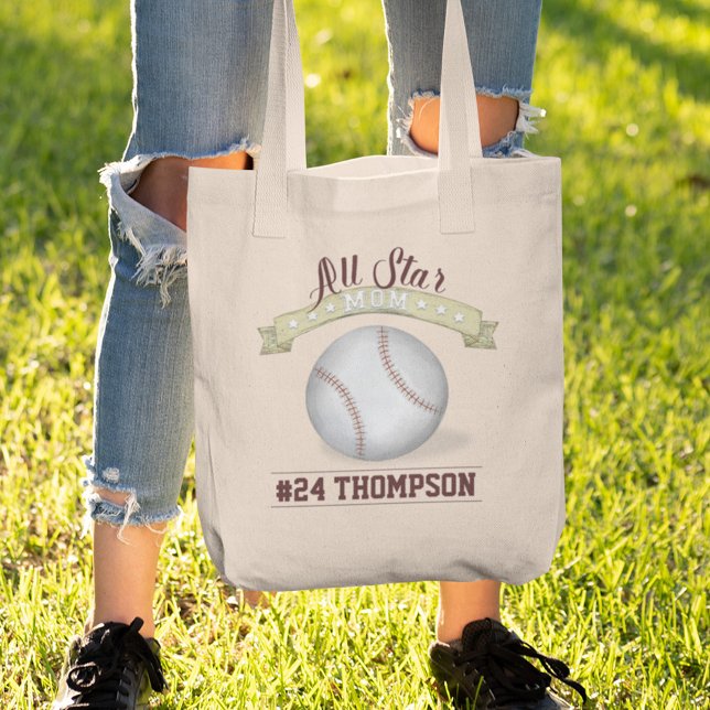 Baseball Mom All-Star Personalized Tote Bag (Creator Uploaded)