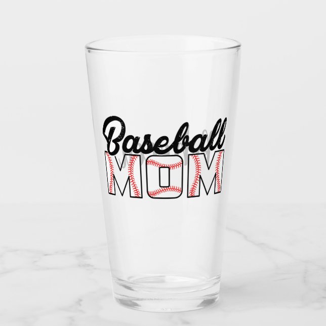 Baseball Mom and Name Glass (Front)