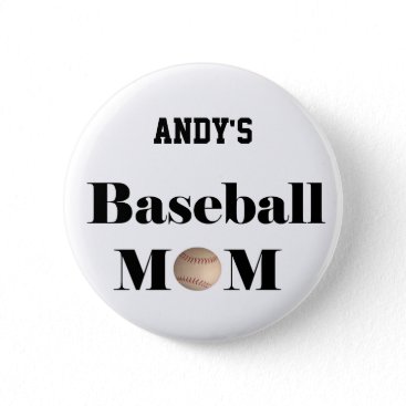 baseball mom badge button