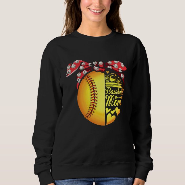 Baseball Mom Ballers Funny Softball Womens Sweatshirt (Front)