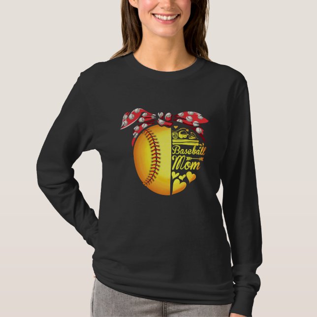 Baseball Mom Ballers Funny Softball Womens T-Shirt (Front)