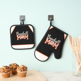 Baseball Mom “Baseball M❤️M” Gift Box Design – Bas Oven Mitt & Pot Holder Set