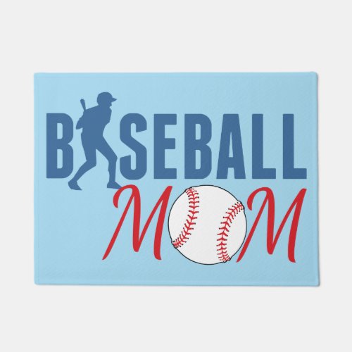 Baseball Mom Blue Doormat