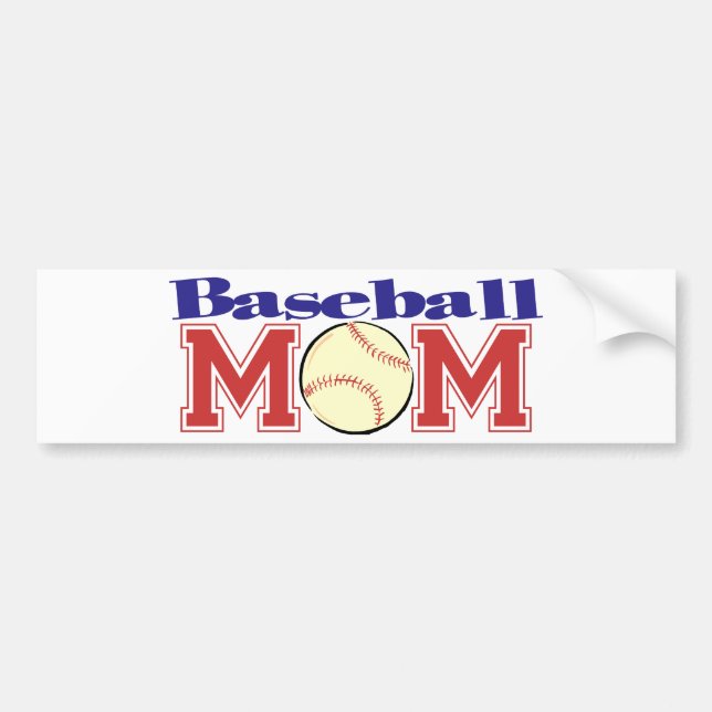Baseball Mom Bumper Sticker (Front)