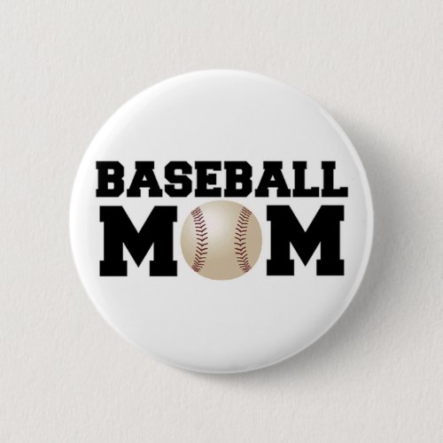 Baseball Mom Button