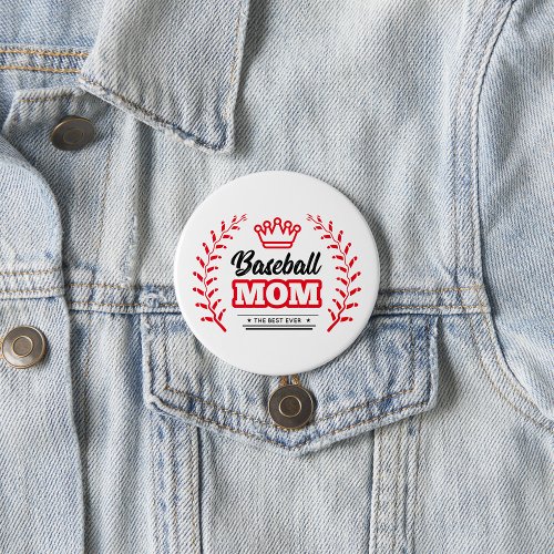 Baseball Mom Button