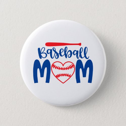 baseball mom button