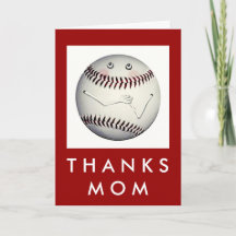 Baseball with flag of America Happy Mother's Day Holiday Card