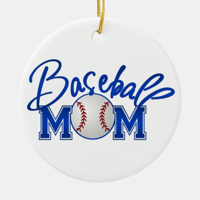 Baseball Mom Ceramic Ornament (Front)