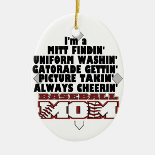 Baseball Mom Ceramic Ornament