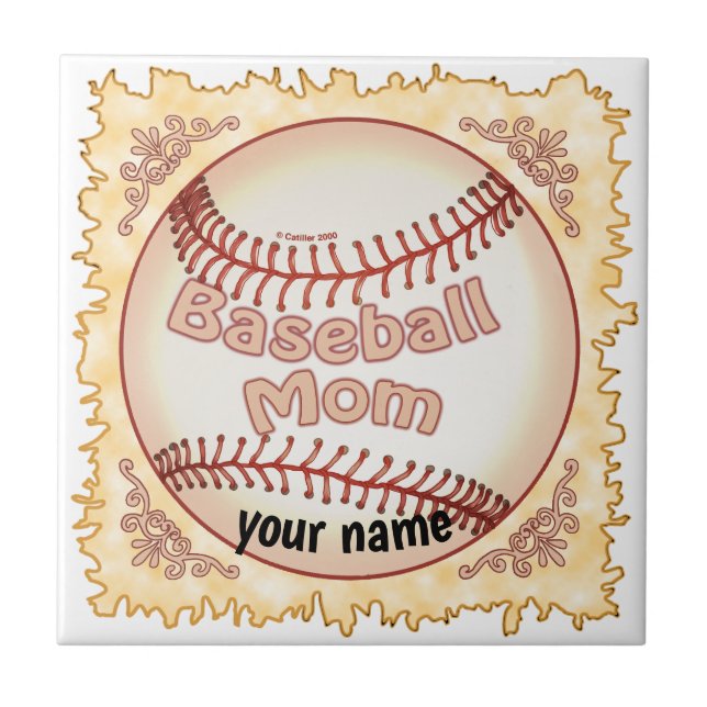 Baseball Mom   Ceramic Tile (Front)