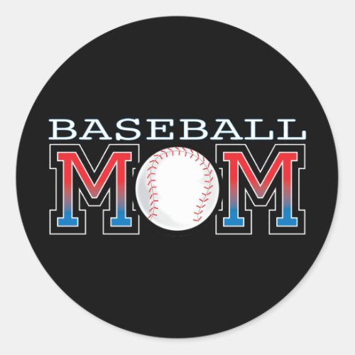 Baseball Mom Classic Round Sticker