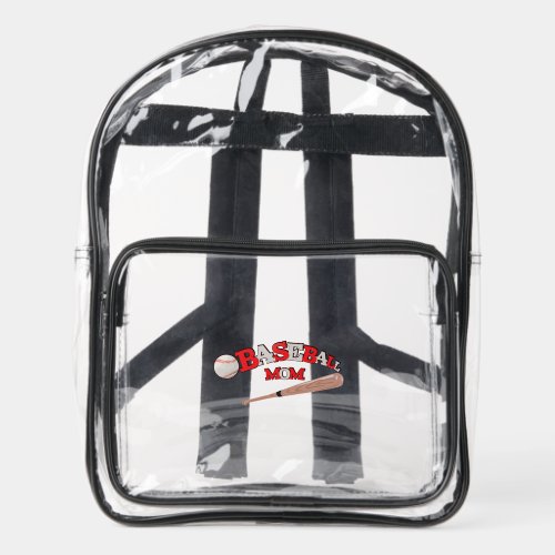 Baseball Mom Clear Backpack
