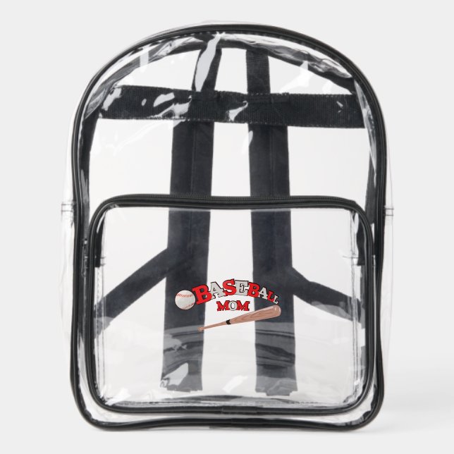 Baseball Mom Clear Backpack (Front)