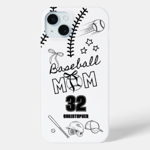 Baseball Mom Coquette Bow iPhone 15 Plus Case