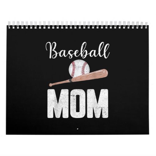 Baseball Mom Cute Baseball Gift Calendar