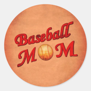Baseball Mom Cute  Classic Round Sticker