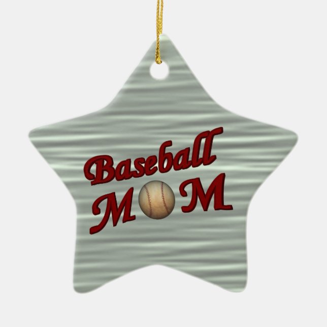 Baseball Mom Cute Customizable Ornament (Front)
