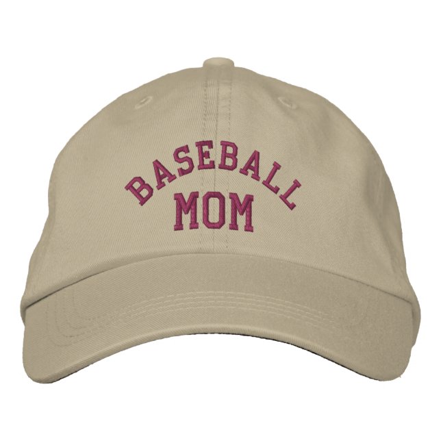 Baseball Mom Cute Embroidered Baseball Cap (Front)