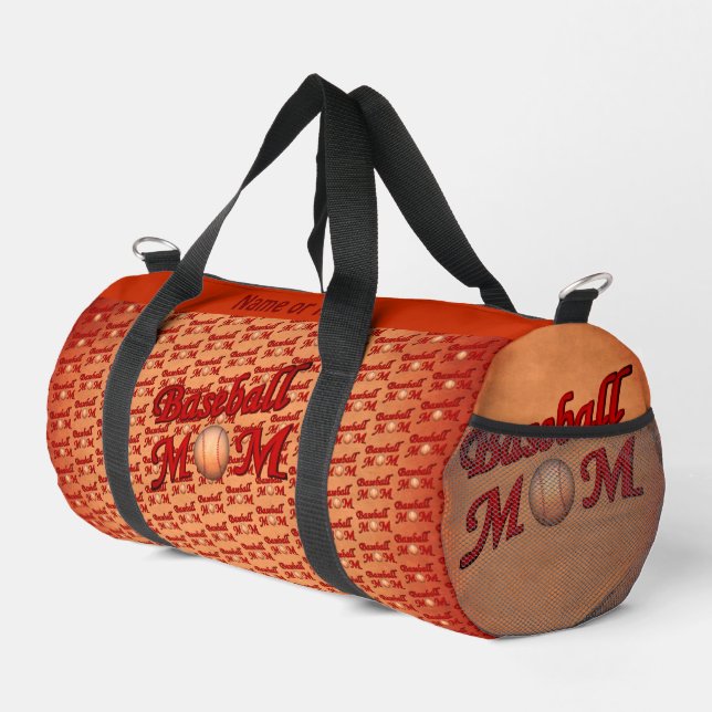 Baseball Mom Cute Personalized  Duffle Bag (Right Corner)