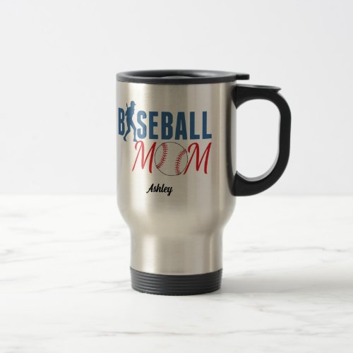 Baseball Mom Cute Personalized Travel Mug
