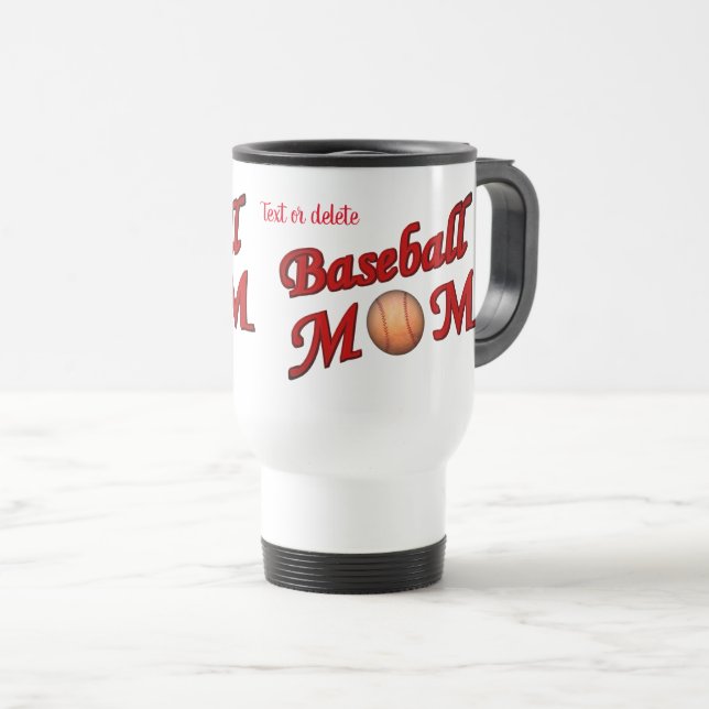 Baseball Mom Cute Personalized  Travel Mug (Front Right)