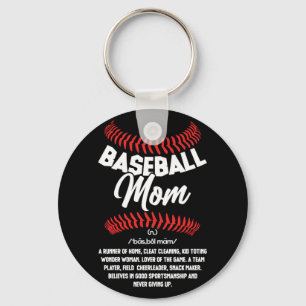 Baseball Mom Definition Sport Softball Keychain