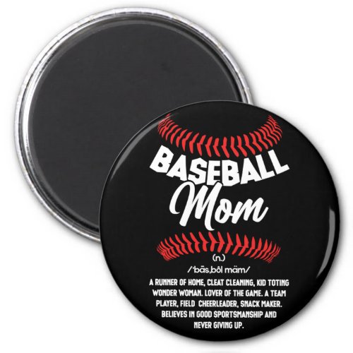 Baseball Mom Definition Sport Softball Magnet