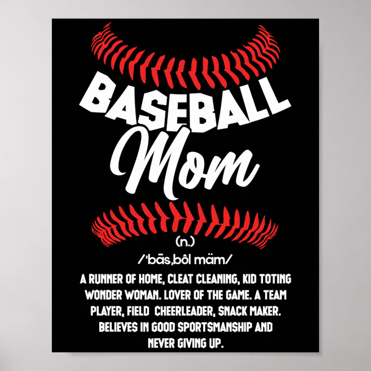 Baseball Mom Definition Sport Softball Poster Zazzle