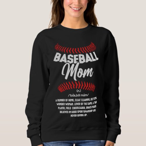 Baseball Mom Definition Sport Softball Sweatshirt