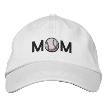 Baseball Mom Embroidered Baseball Cap by Ricaso_Graphics at Zazzle