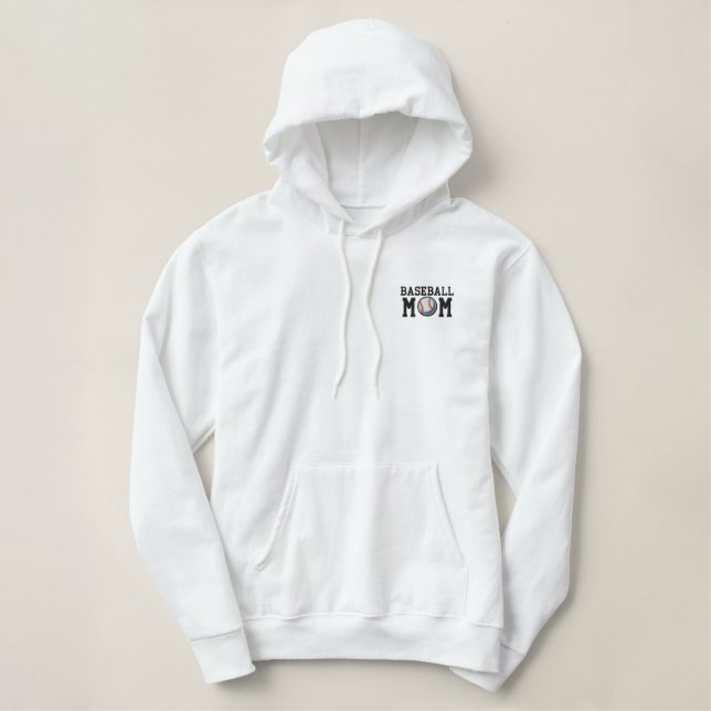 Baseball Mom Embroidered Hoodie (Design Front)