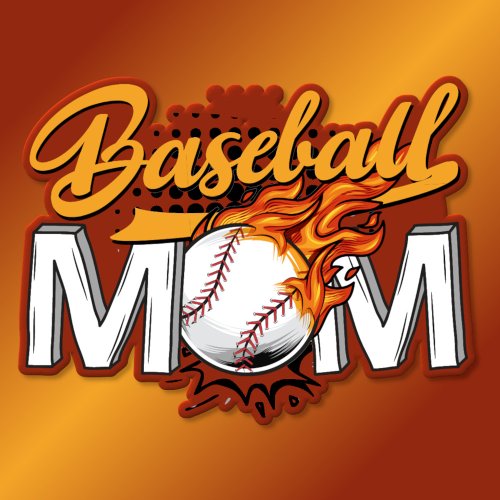 Baseball Mom Flaming Ball T_Shirt