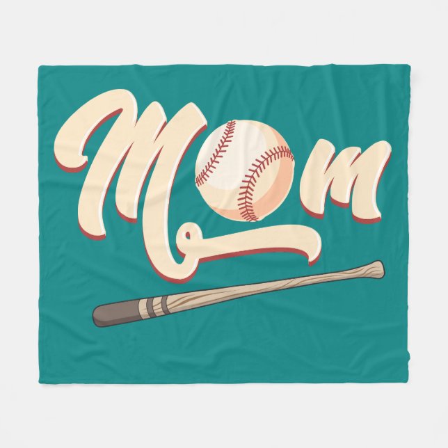 Baseball Mom Fleece Blanket (Front (Horizontal))