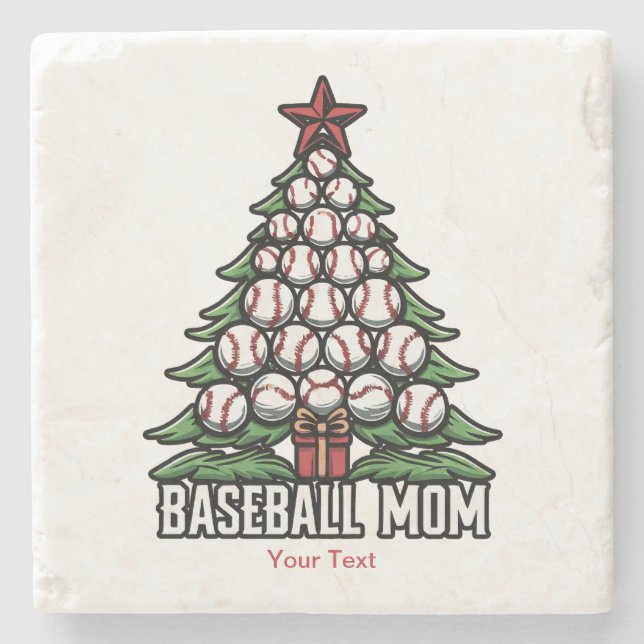 Baseball Mom For Christmas Stone Coaster (Front)