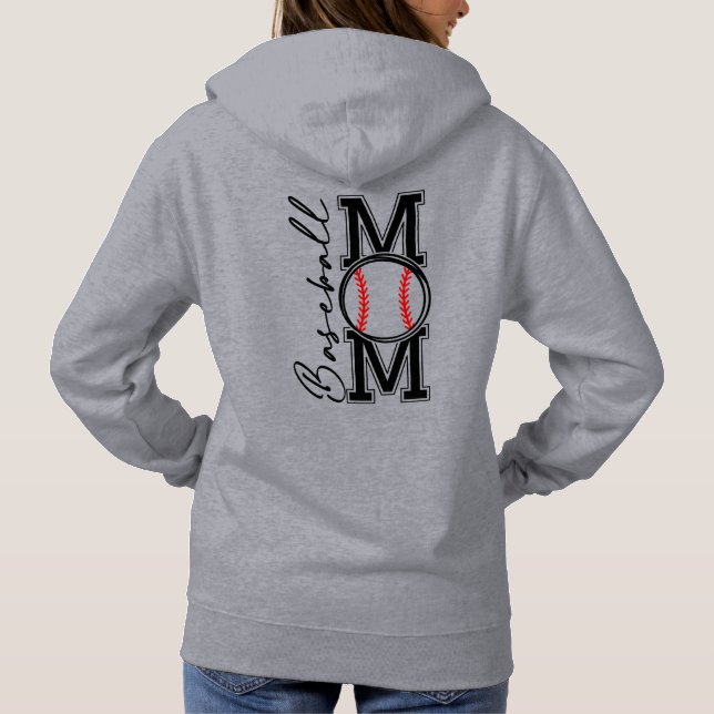 Baseball Mom Front And Back Design Hoodie (Back)