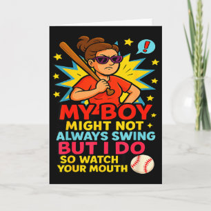 Baseball Mom Funny Quote For Mother's Day Gift Card