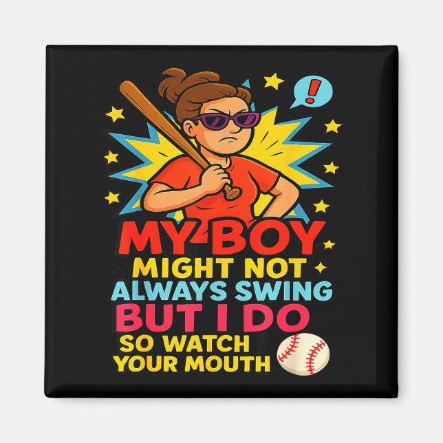 Baseball Mom Funny Quote For Mother's Day Gift  Magnet (Front)