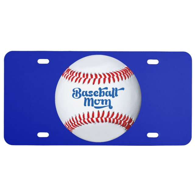 Baseball Mom Gift Idea Theme License Plate (Front)