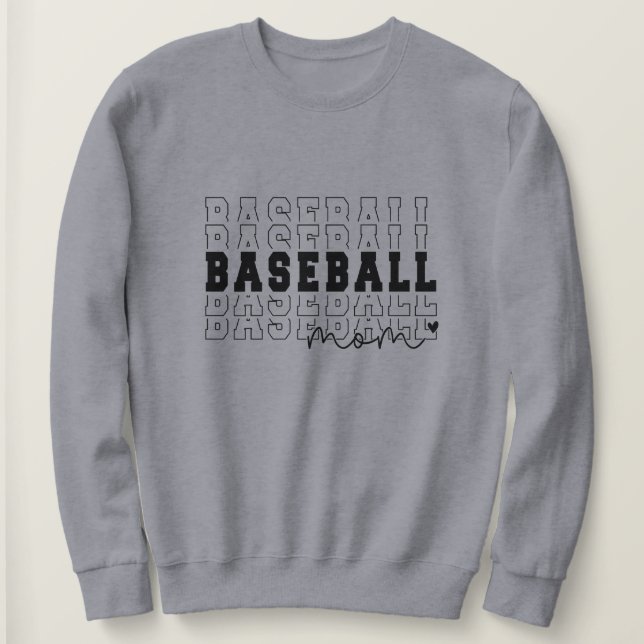 Baseball Mom Grey Personalized Sweatshirt (Design Front)