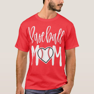 Baseball Mom Heart Gift for Sports Moms  T-Shirt