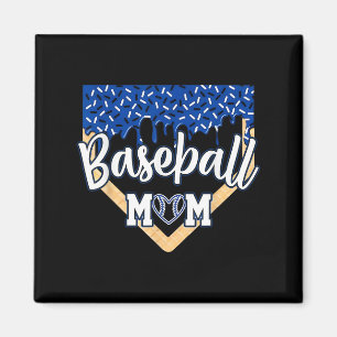 Baseball Mom Home Plate Ice Cream Drip With Sprink Magnet