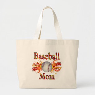 Baseball Mom Large Tote Bag