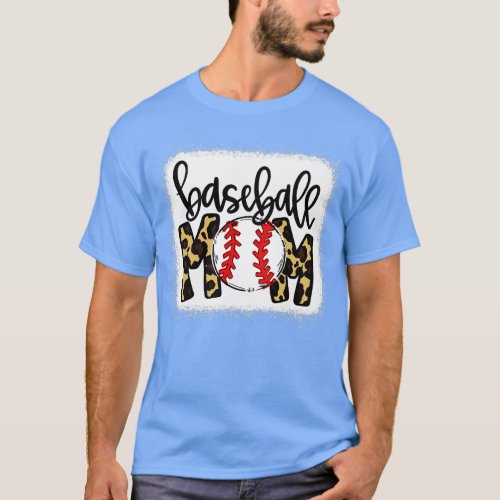 Baseball Mom Leopard Baseball Mama Christmas T_Shirt
