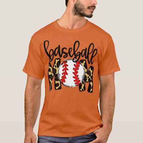 Baseball Mom Leopard Baseball Mama T_Shirt